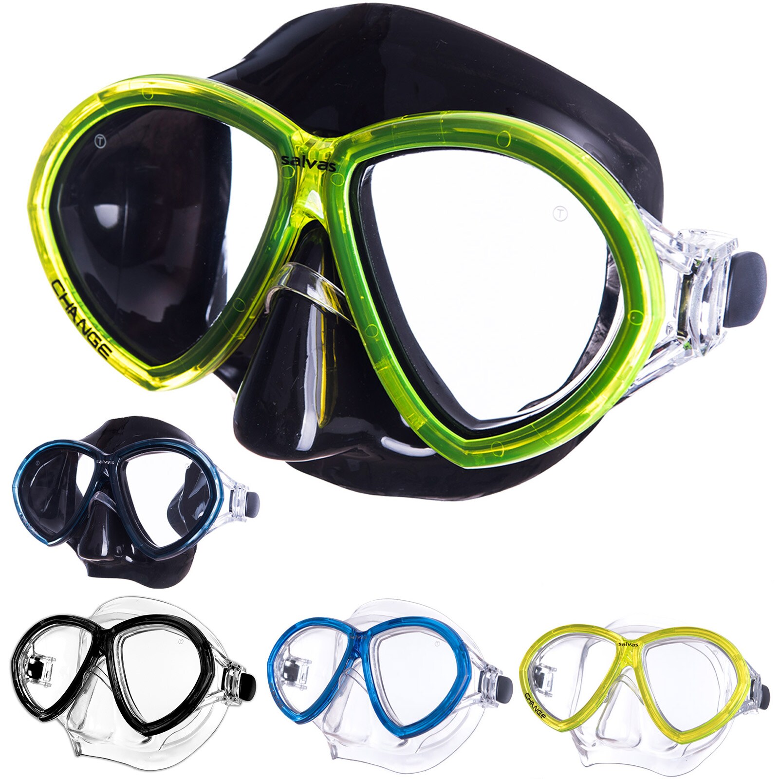 SALVAS Tauch Maske Change Sr Schnorchel Schwimm Brille Anti Beschlag Erwachsene Farbe: blau