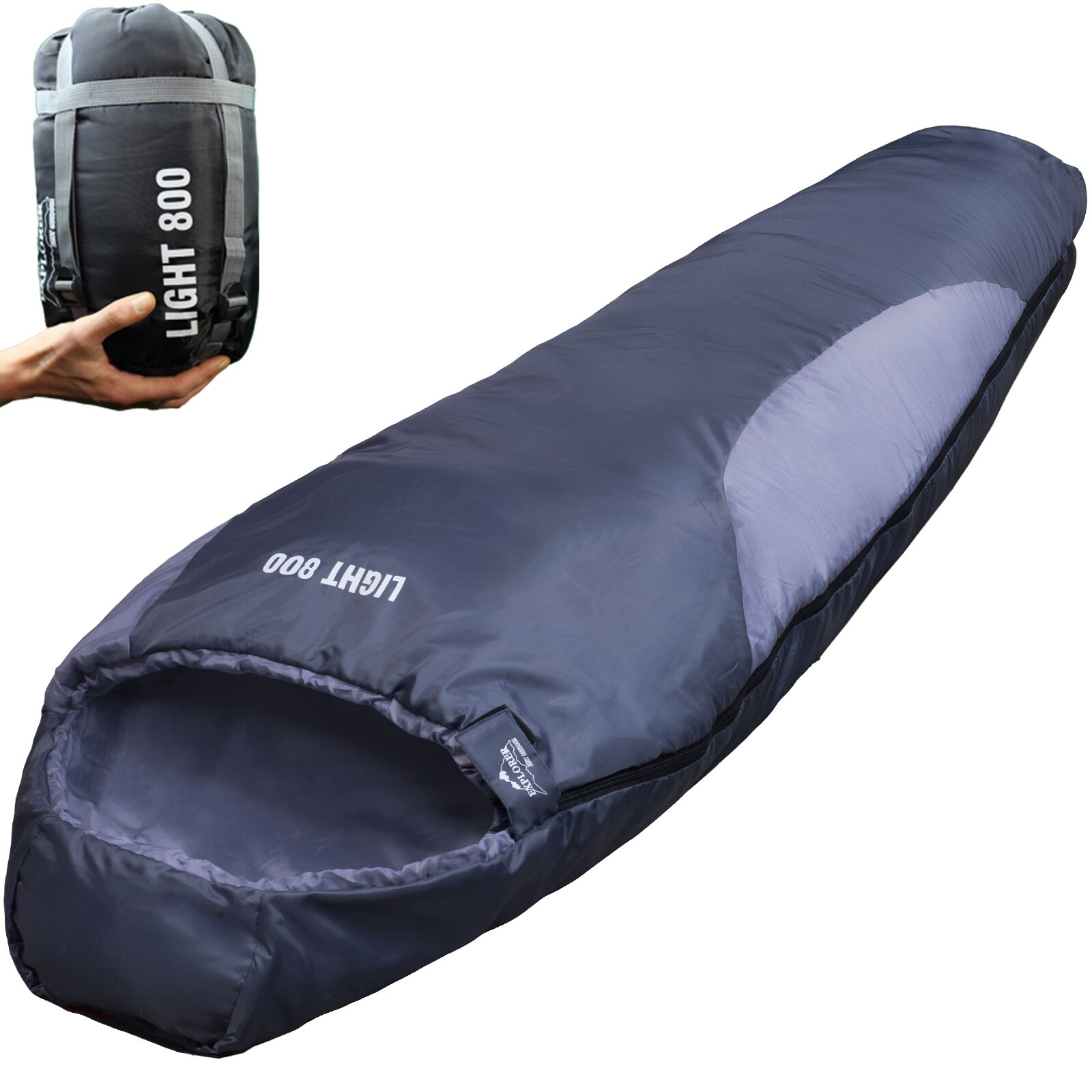 EXPLORER Schlafsack Light 800 Leichtgewichts H&uuml;ttenschlafsack Leicht 850g 