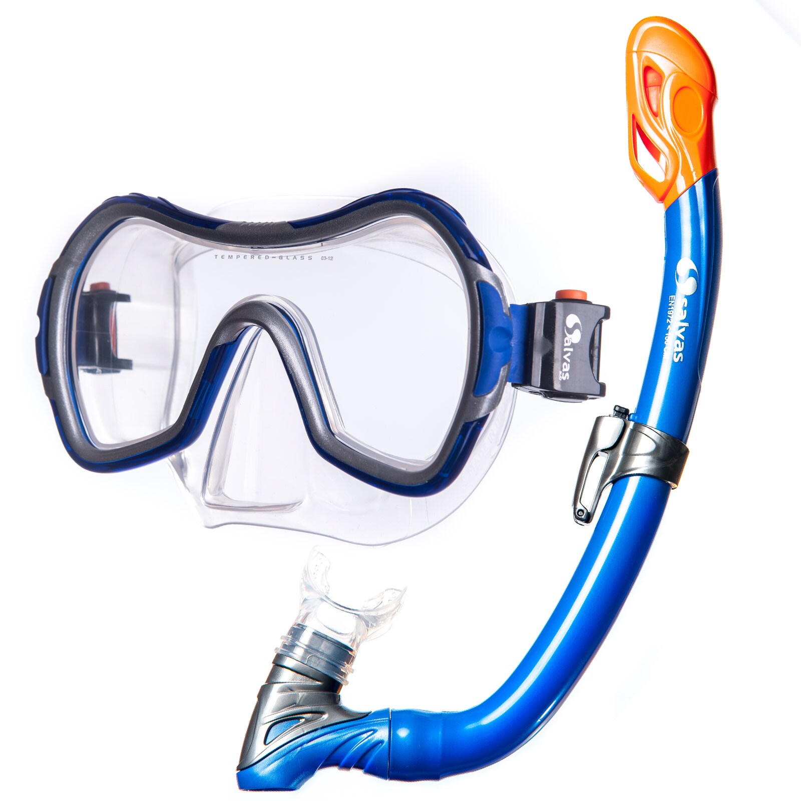 SALVAS Kinder Set Wave Tauch Maske + Schnorchel Taucher Beschlag DryTop Silikon