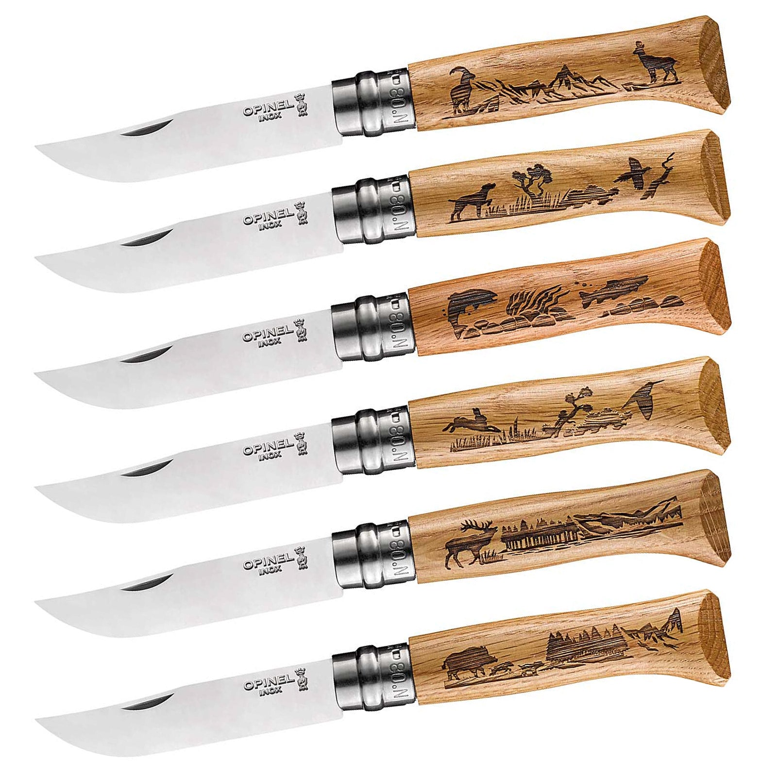 OPINEL Taschenmesser Animalia 08 Tier Motiv Klapp Messer Camping Edelstahl Holz Farbe: Wildschwein 