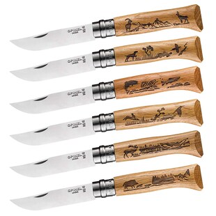 OPINEL Taschenmesser Animalia 08 Tier Motiv Klapp Messer Camping Edelstahl Holz Farbe: Hirsch 