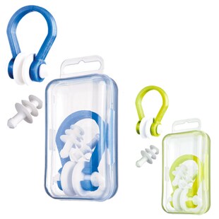 SALVAS Ohren Schützer Nasen Klemme Set Klammer Stöpsel Schwimmen Tauchen Farbe: gelb 