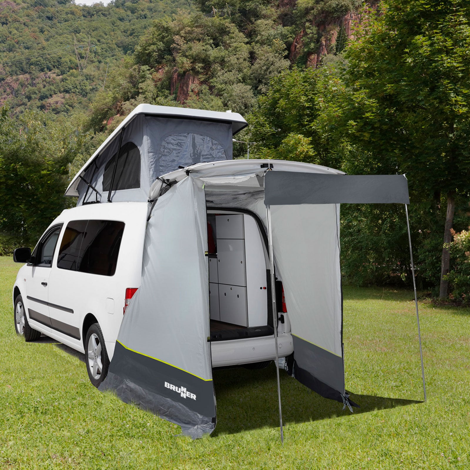 BRUNNER Heckzelt Pilote Caddy Mini Camper Bus Vor Zelt SUV Heck Klappe Camping 