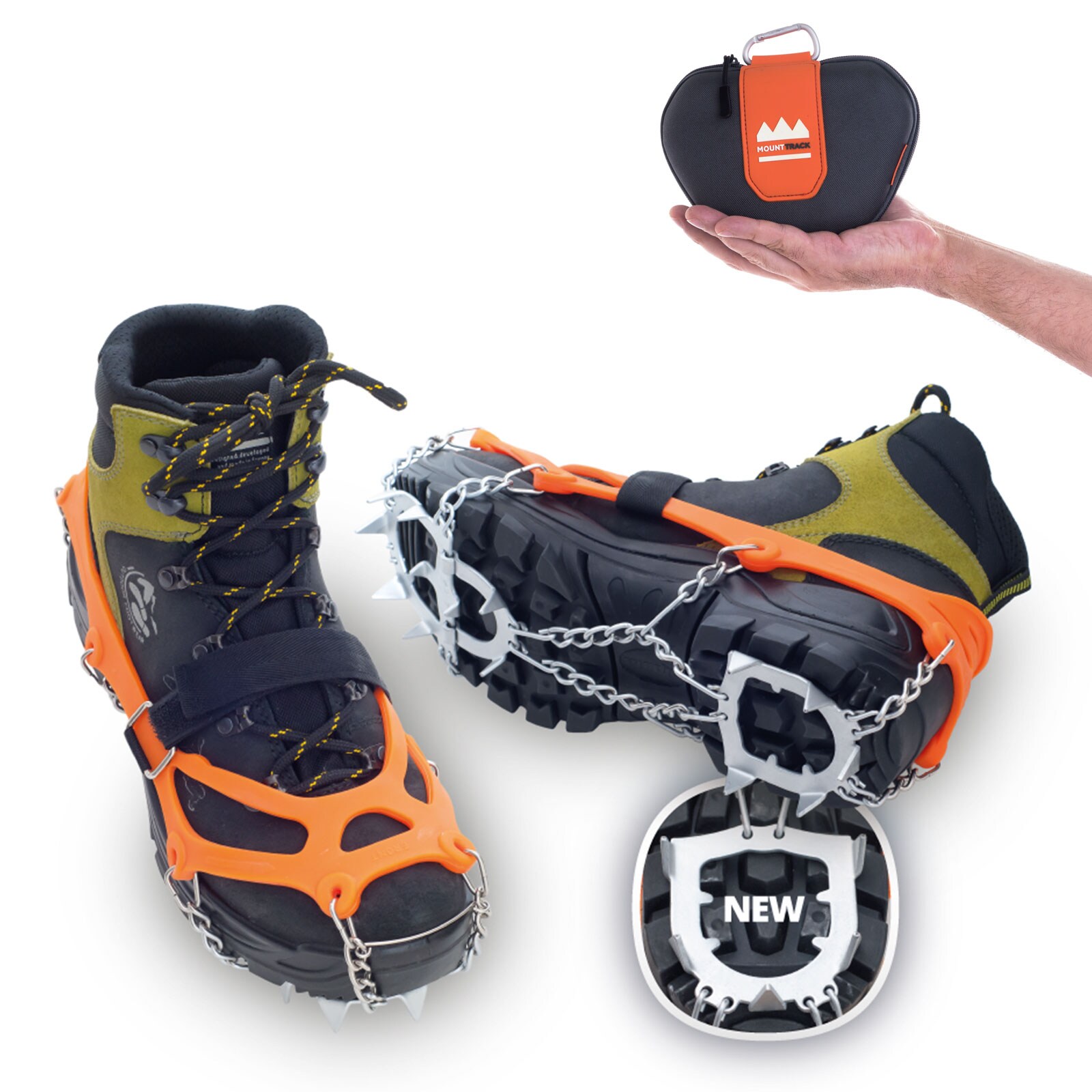 VERIGA Mount Track -Schuhkrallen Eiskrallen -Steigeisen Schuhketten Spikes 33-48 Gr&ouml;&szlig;e: S (33-36) 