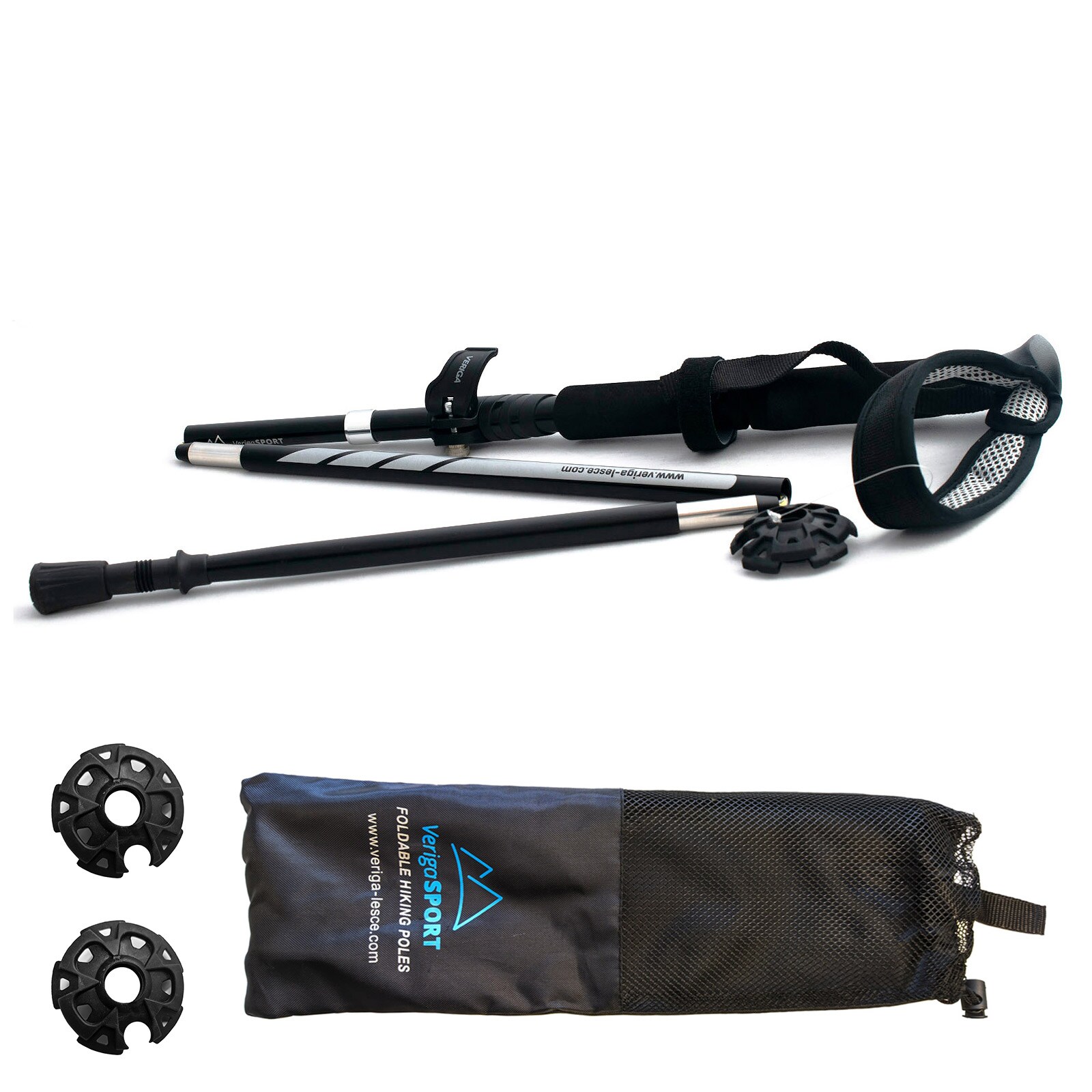 VERIGA Alu Nordic Walking St&ouml;cke Wanderst&ouml;cke Trekkingst&ouml;cke Faltbar 115 - 127cm 