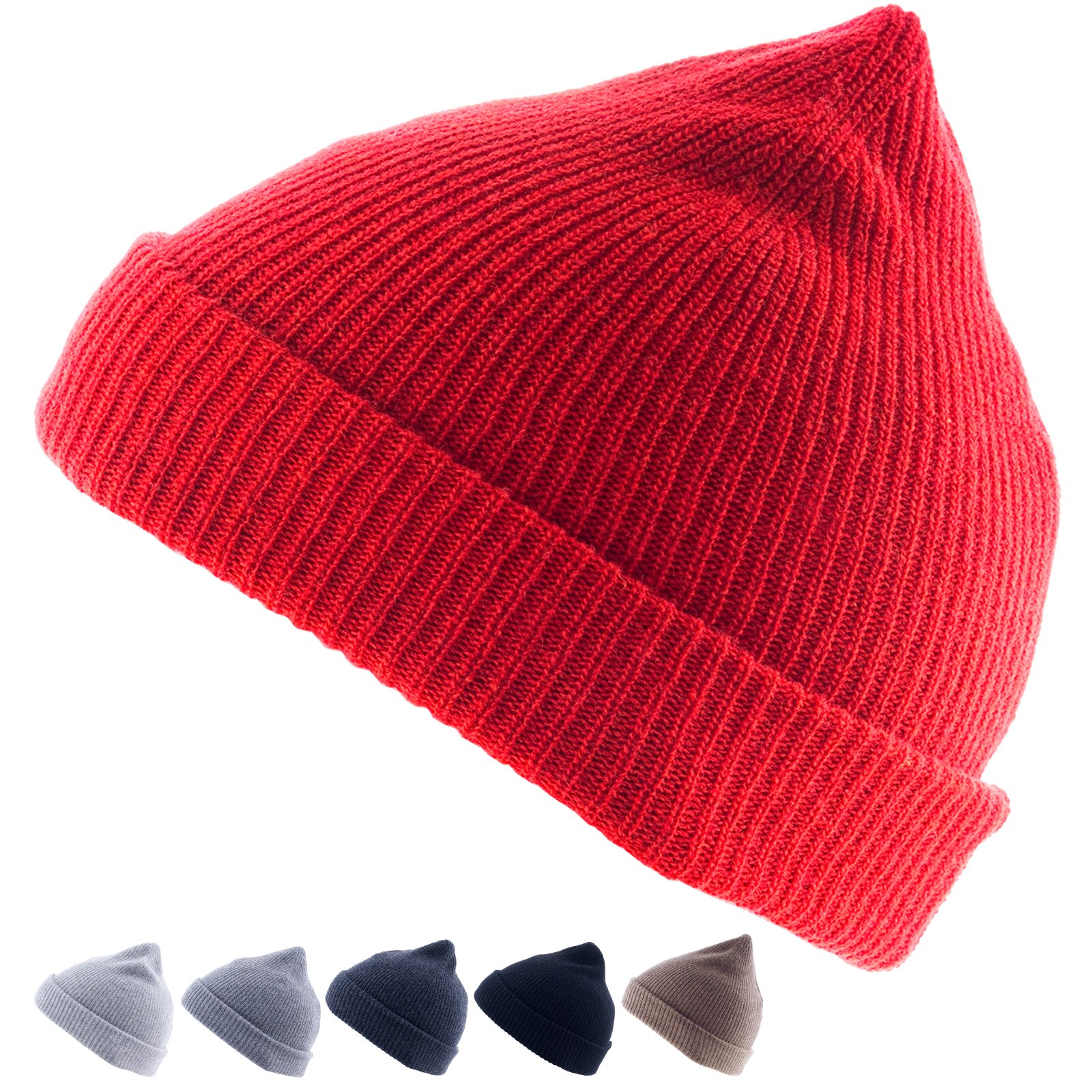 GOLDEN GOAT Berkeley Winter Rip Strick M&uuml;tze Beanie Unisex 100% Kaschmir Wolle Farbe: pure red 