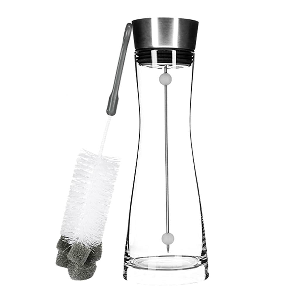 HI Glaskaraffe Fruchtspie&szlig; Sp&uuml;lb&uuml;rste Wasser Karaffe Kippdeckel Verschluss 