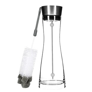 HI Glaskaraffe Fruchtspieß Spülbürste Wasser Karaffe Kippdeckel Verschluss 