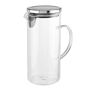 HI Glaskaraffe Wasser Karaffe Glas Kühlschrank Krug Saft Filter Griff Deckel 
