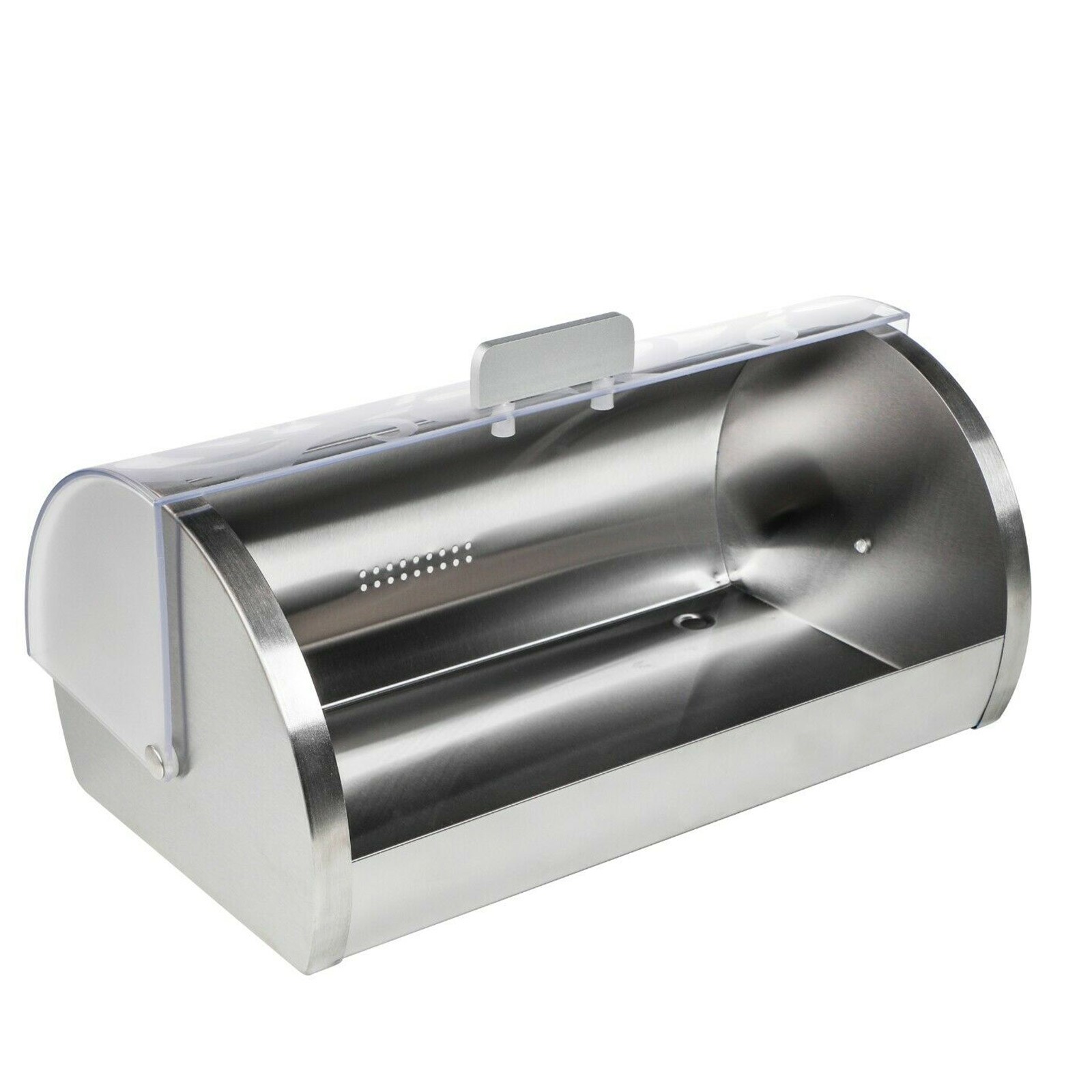 HI Edelstahl Rollbrotkasten Brot Kasten Beh&auml;lter Kiste Brotbox Roll Deckel Gro&szlig; 