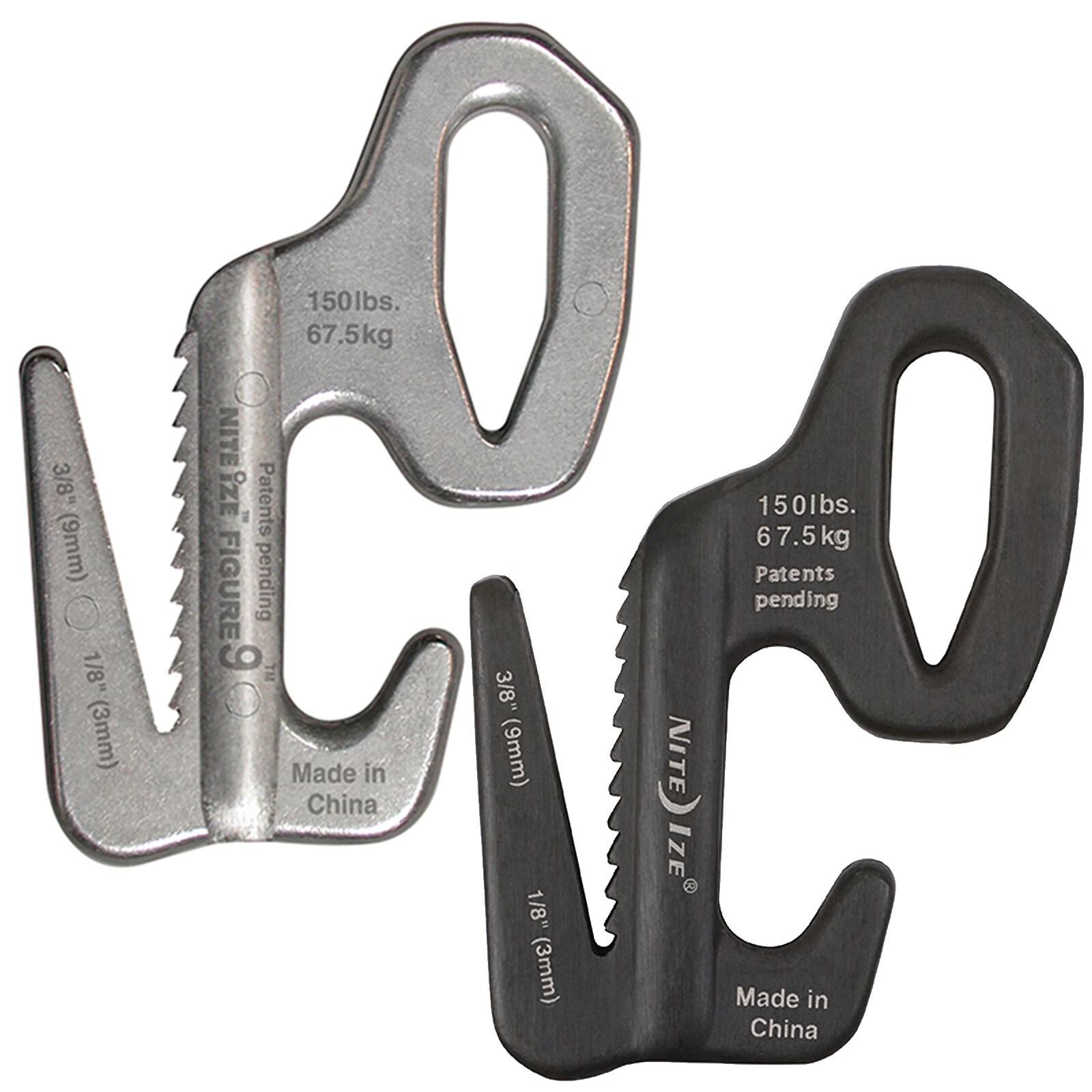 NITE IZE Figure9 L Knotenhilfe Zelt Leine Seil Spanner Karabiner Haken Transport Farbe: silber 