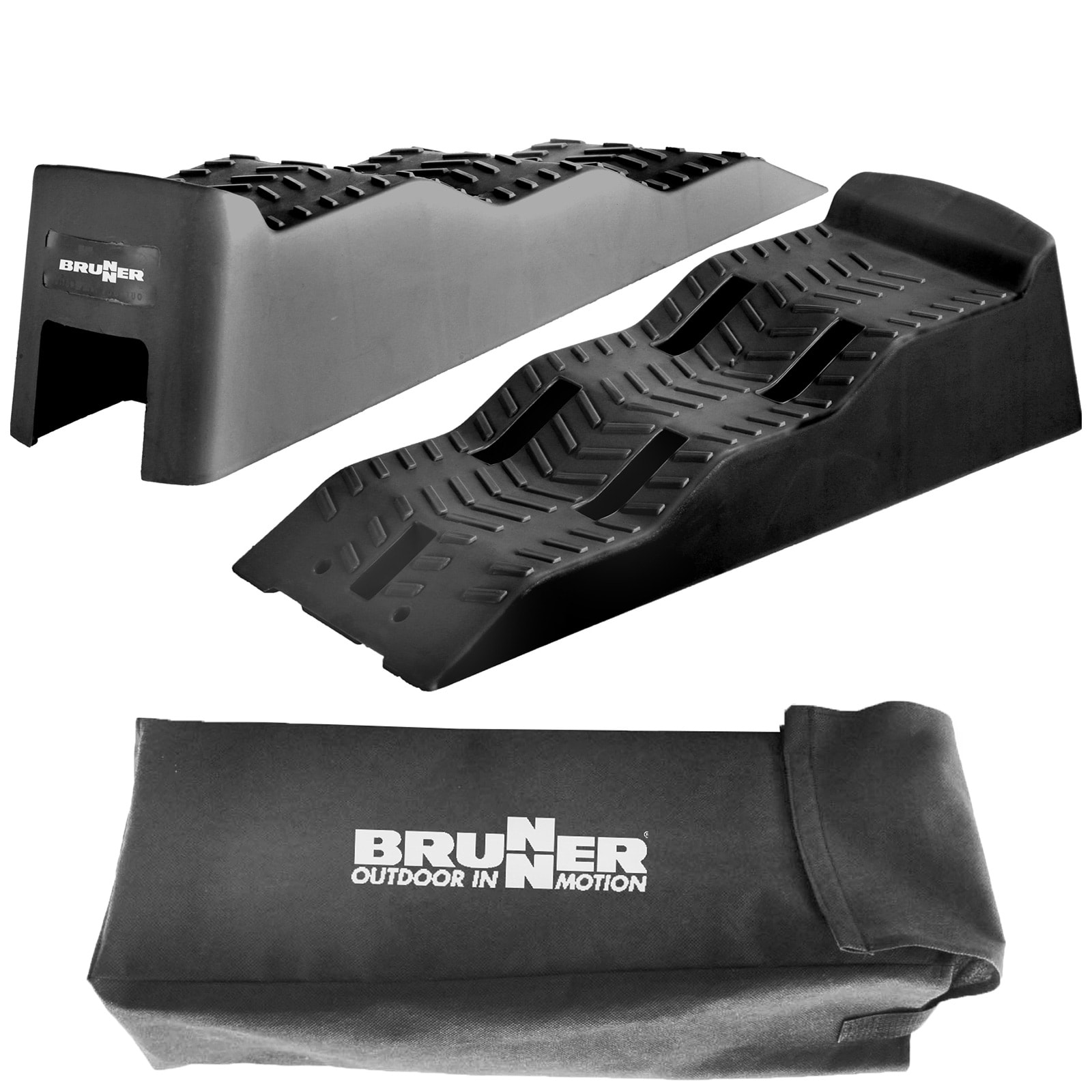 BRUNNER Stufenkeil Set + Tasche Wohnmobil Auffahr Ausgleichs Keil Rampe Caravan 