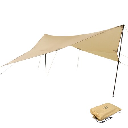 CAMPGURU Tarp Sonnen Segel Camping Vor Zelt Wind Schutz Plane Dach  Baumwolle Größe: 3 x 3 m