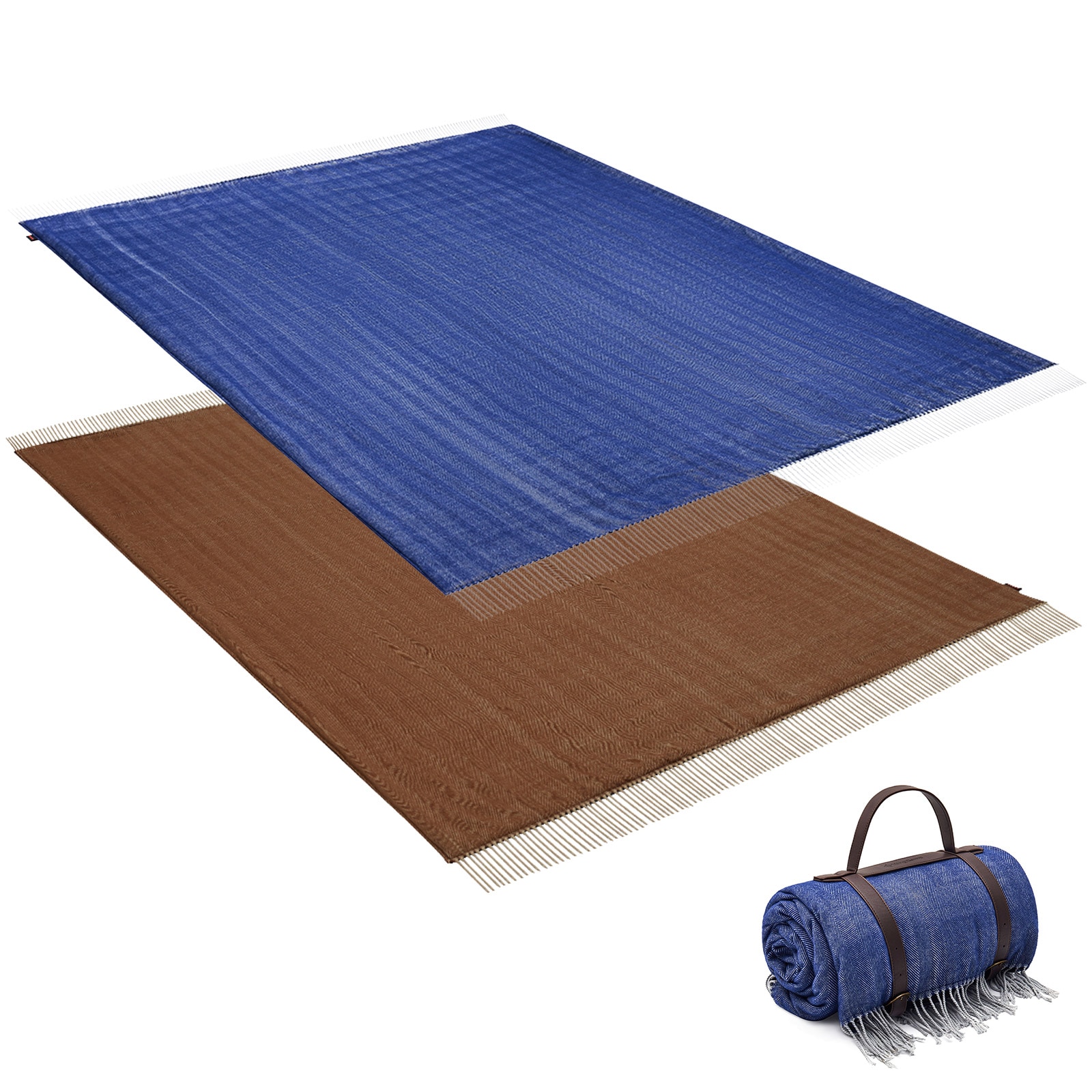 KINGCAMP Camping Decke Merida Picknick Strand Park Decke Wasserdicht Wolle-Optik Farbe: cappuccino 