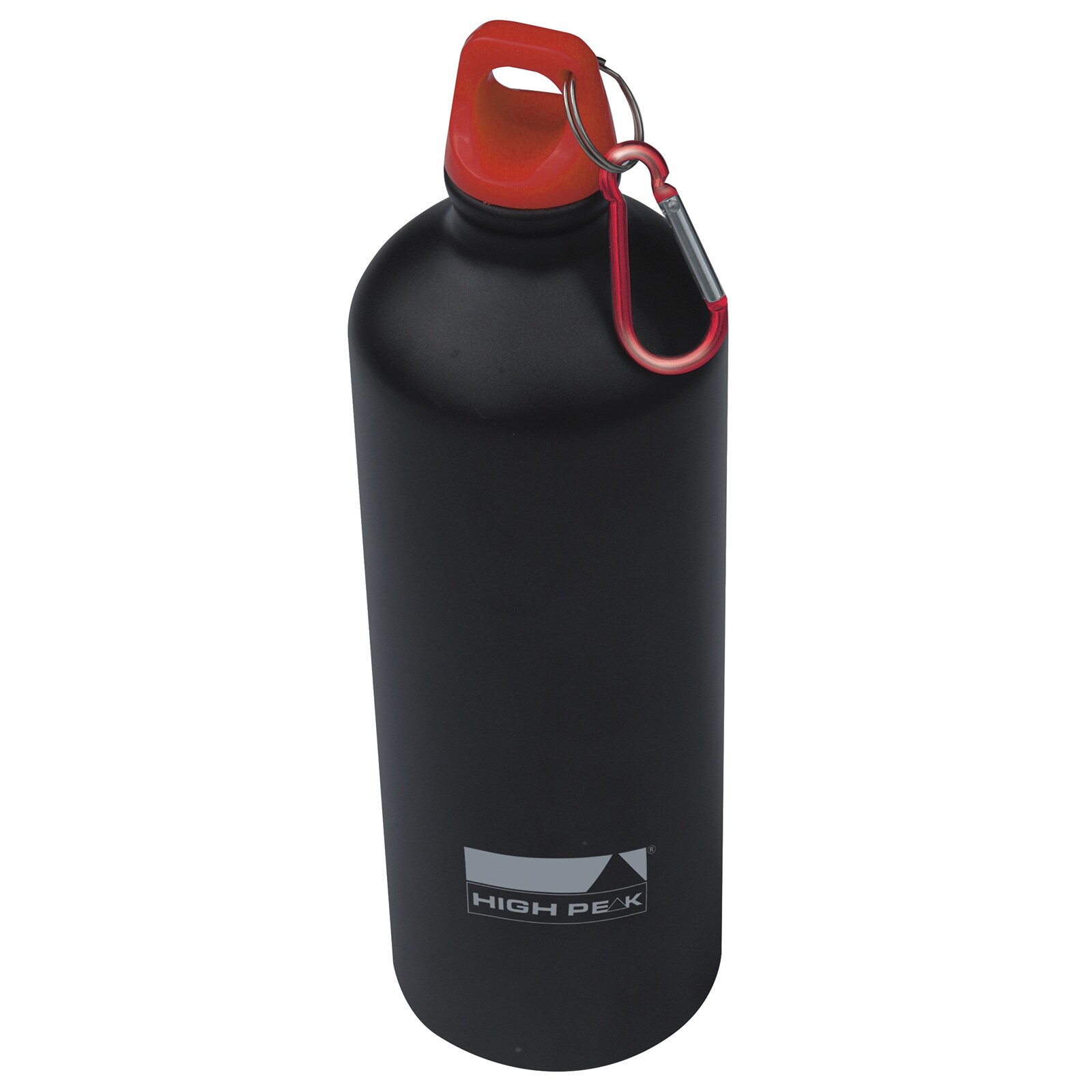 HIGH PEAK Alu Sportflasche  - Trinkflasche Fahrrad Wasser Flasche Karabiner