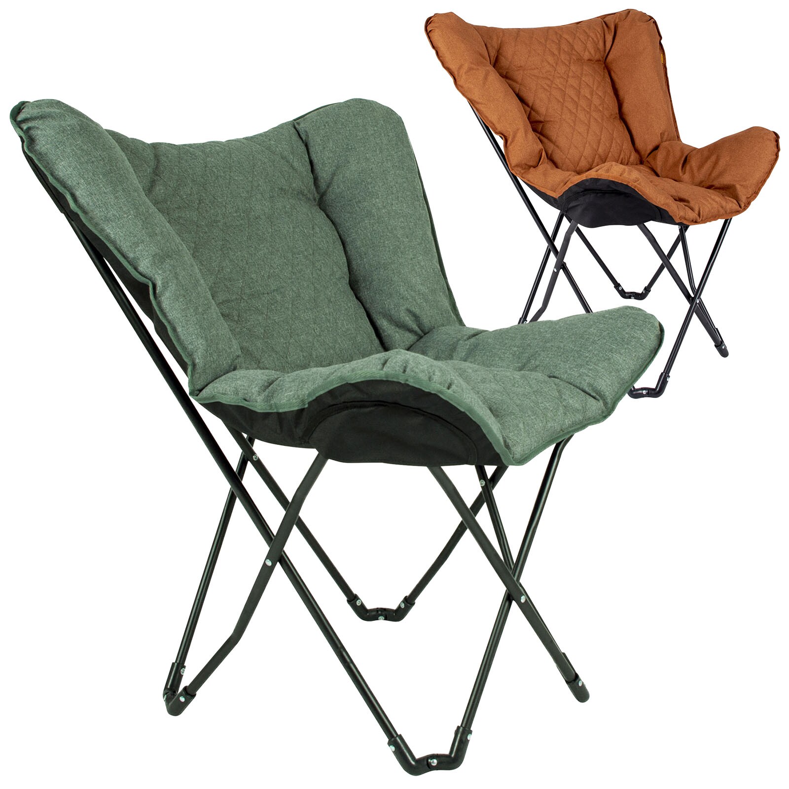 BO-CAMP Schmetterling Stuhl Himrod Camping Garten Lounge Stuhl Sessel Klappstuhl Farbe: Grün