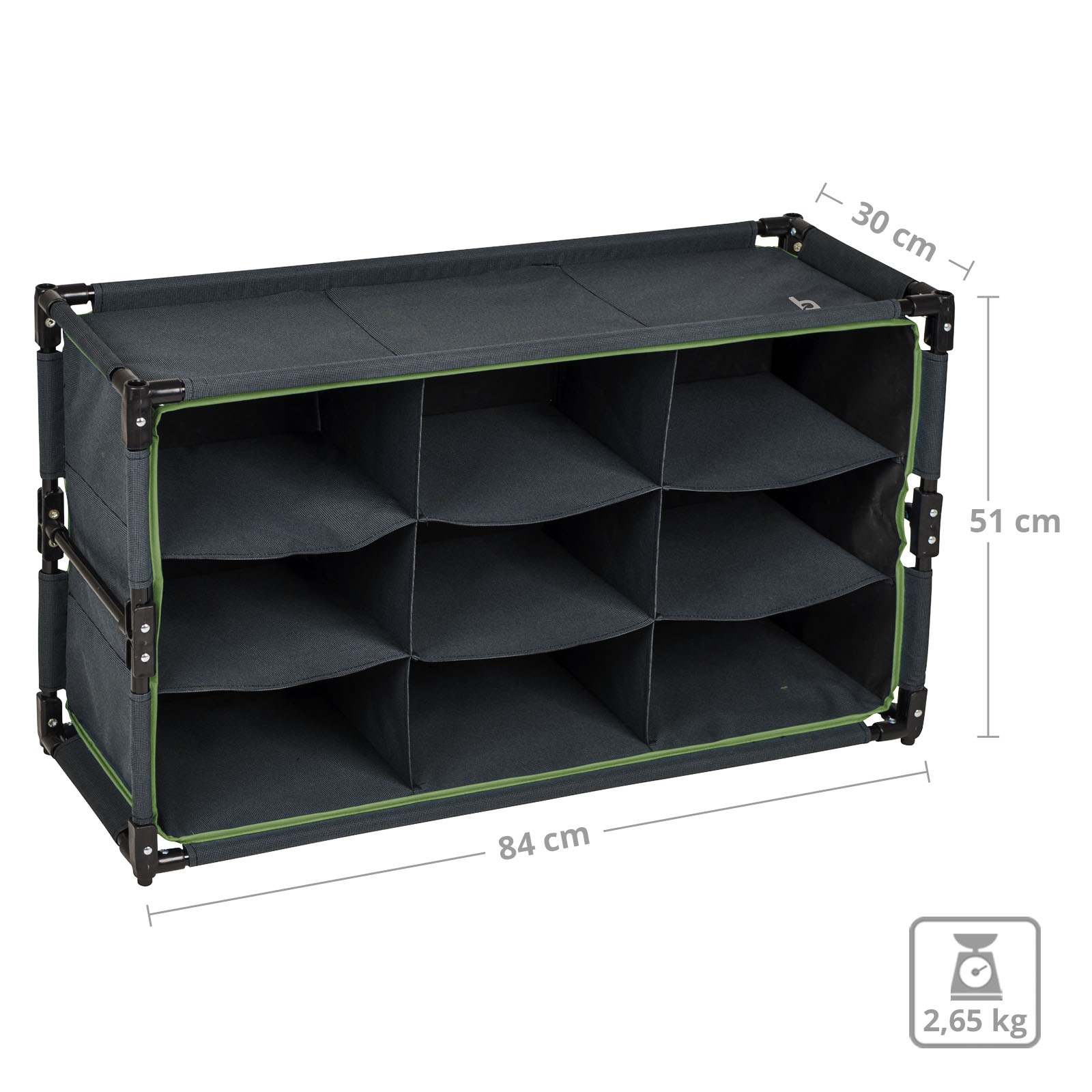 BO-CAMP Faltschrank Camping Schrank Regal Zelt Organizer Garderobe 9Fächer Stahl bei Marktkauf online bestellen