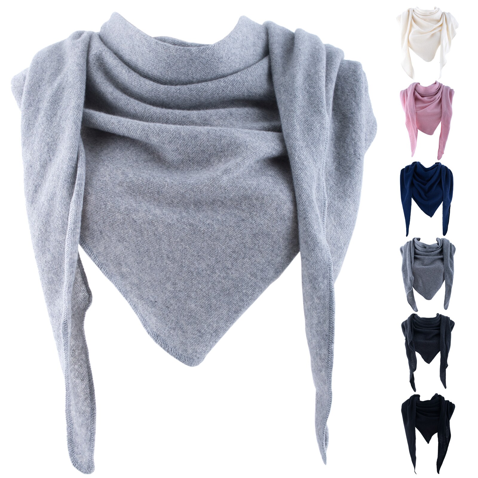 GOLDEN GOAT Wollschal Noorvik Winter Strick Schal XL 100% Kaschmir Wolle Farbe: dove grey 