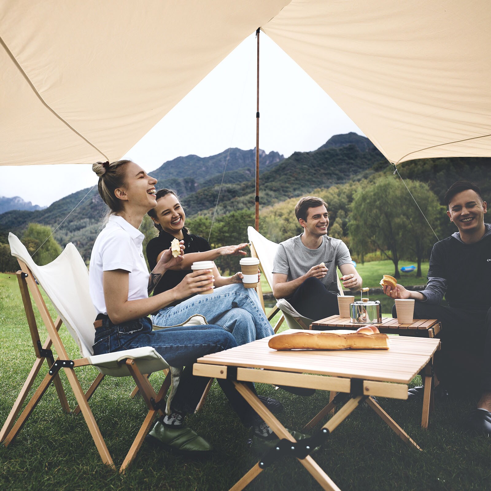 Camping Moon Kaminholz-Tragetasche Aus Leinen – Robust, Wasserabweisend, Ca. 38 Cm, Bis 30 Kg