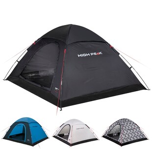 HIGH PEAK Kuppelzelt Monodome XL 4 Personen Camping Bike Zelt Familienzelt Groß Farbe: Blau-grau 