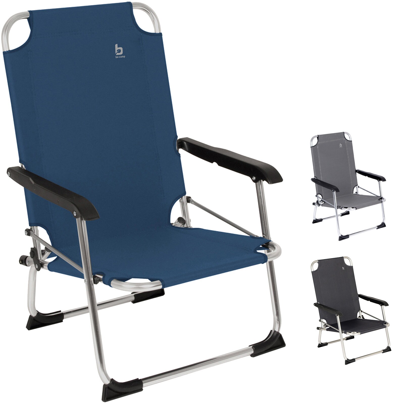 BO-CAMP Alu Strand Stuhl Copa Rio Klappstuhl Camping Angel Garten Sessel Niedrig Farbe: schwarz