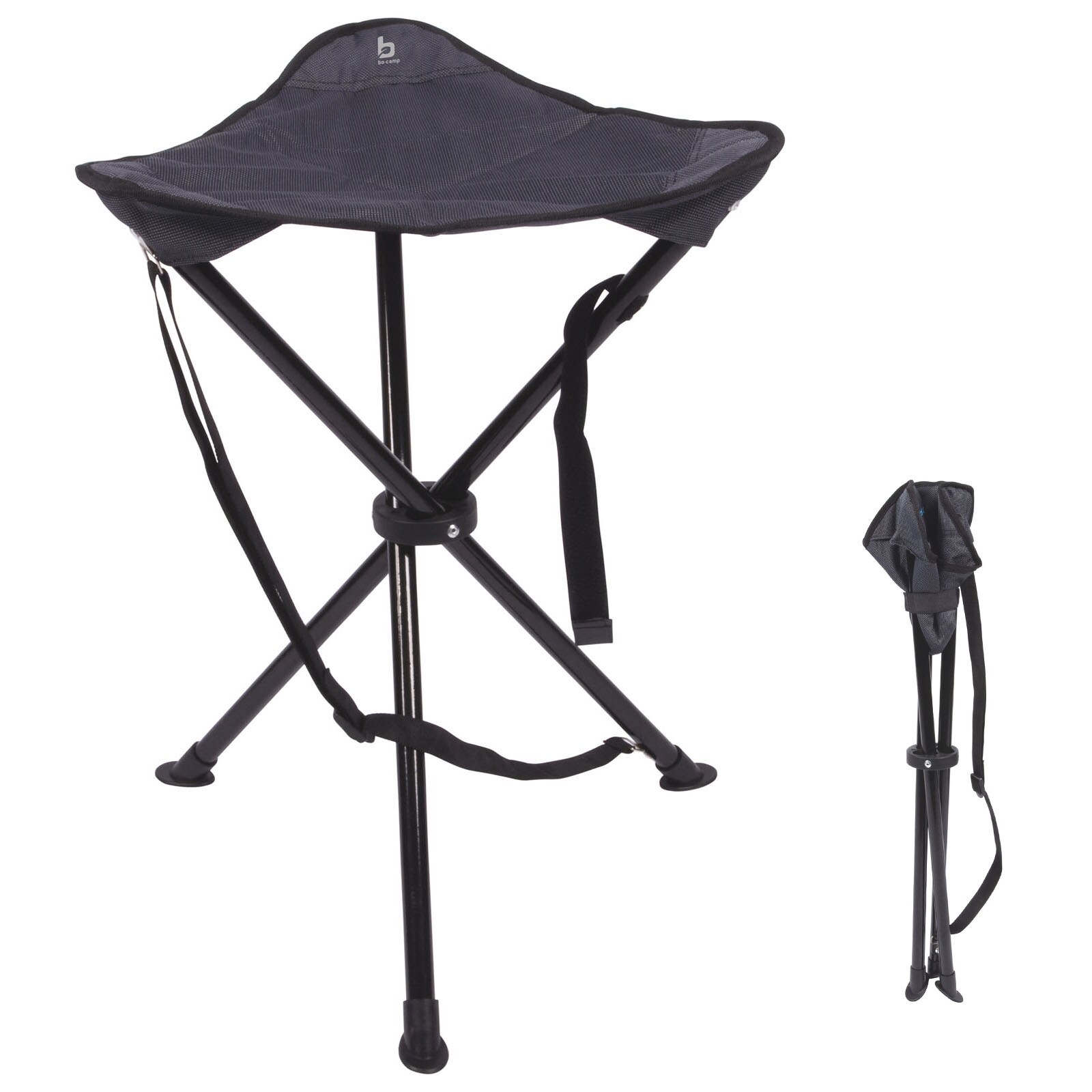 BO-CAMP Dreibein Hocker XL - Hoch Falthocker Camping 3-Bein Angeln Stahl
