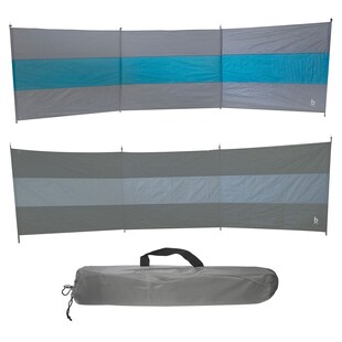 BO-CAMP Camping Windschutz XL - Strand Zelt Garten Zaun Sichtschutz groß 500x140 Farbe: Blau/Grau 