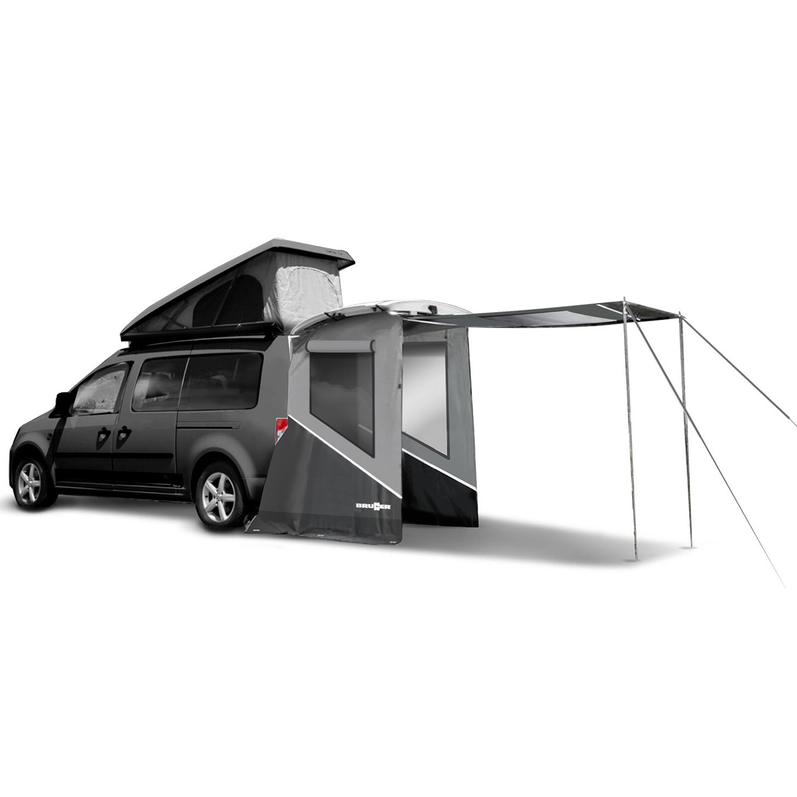 BRUNNER Heckzelt Pilote Caddy 5 Mini Camper Bus Vor Zelt SUV Heck Klappe Camping 