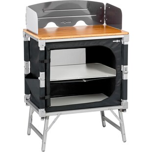 BRUNNER Camping Küche Azabache Cube Falt Schrank Grill Klapp Tisch Bambus Holz 