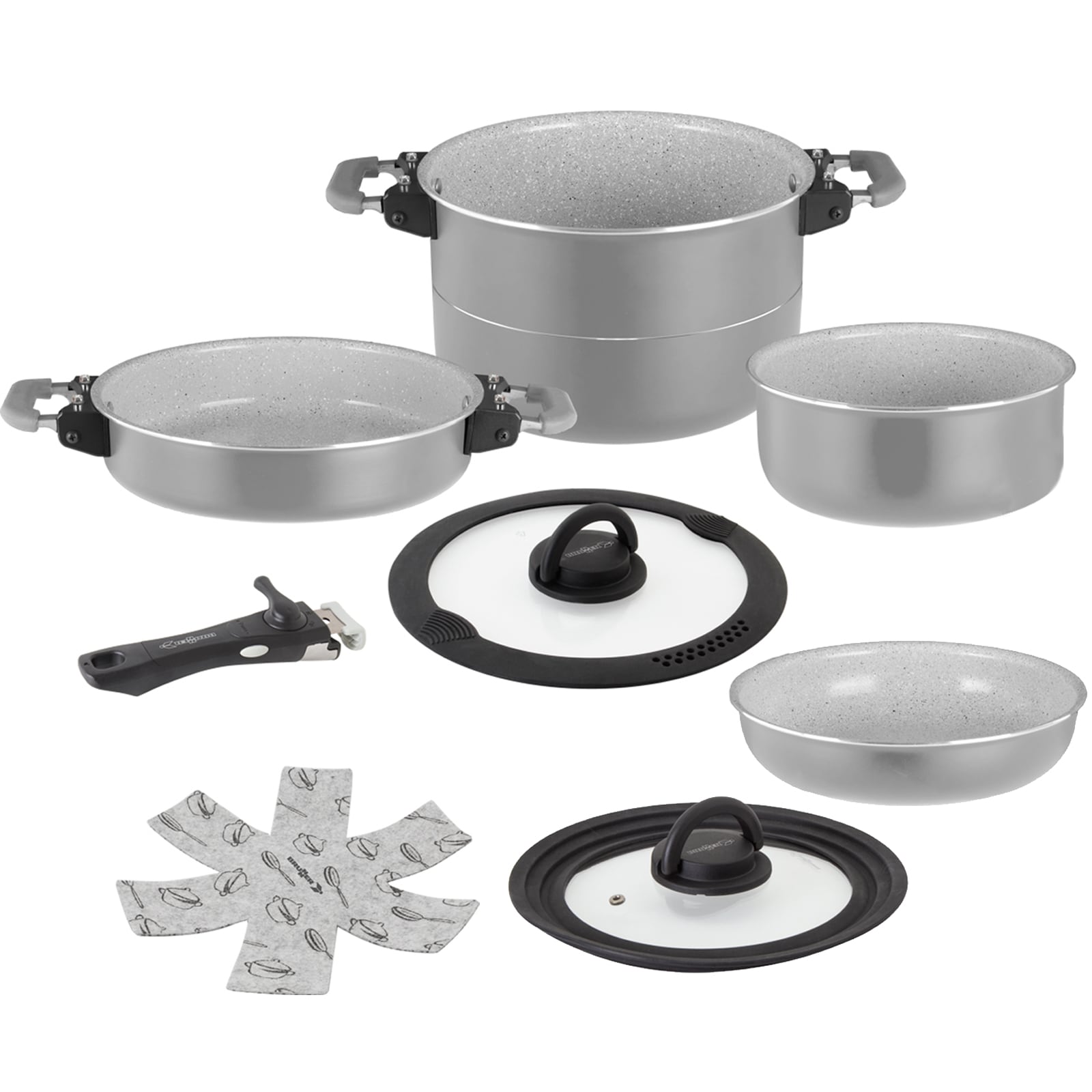 BRUNNER Koch Geschirr Set Fusion 7+1 Magnetic Camping K&uuml;che Topf Pfanne Keramik 