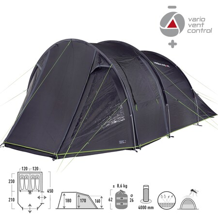 HIGH PEAK Tunnelzelt Paxos 4 Marktkauf Personen Gruppen bei bestellen Familienzelt Vorraum Zelt online Camping