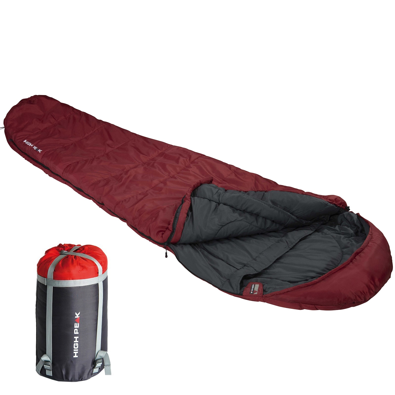 HIGH PEAK Mumien Schlafsack TR 350 Allround Trekking 4 Jahreszeiten Leicht -18&deg;C 