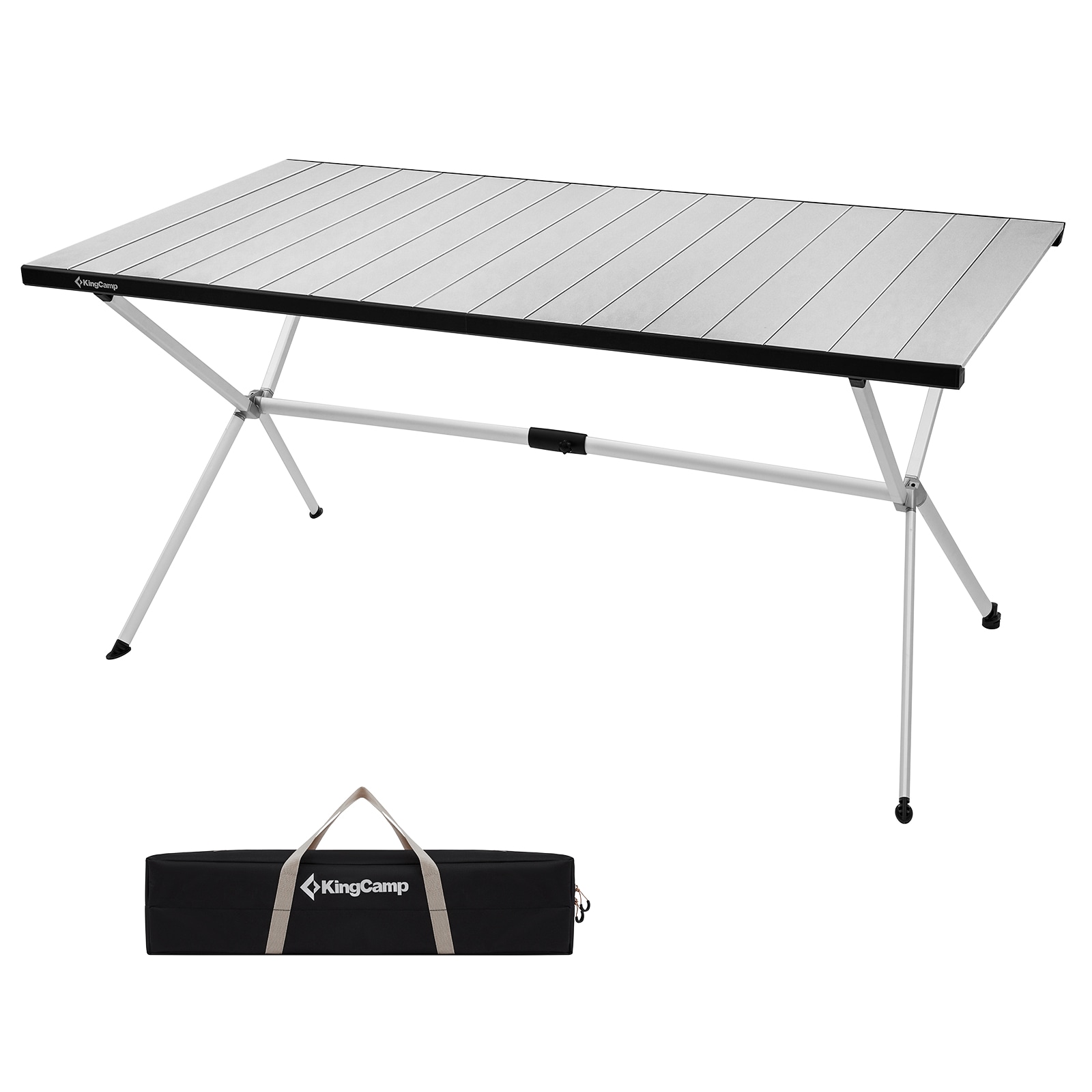 KINGCAMP Campingtisch Camping Rolltisch Klapptisch Garten Falttisch Alu 146x80cm 