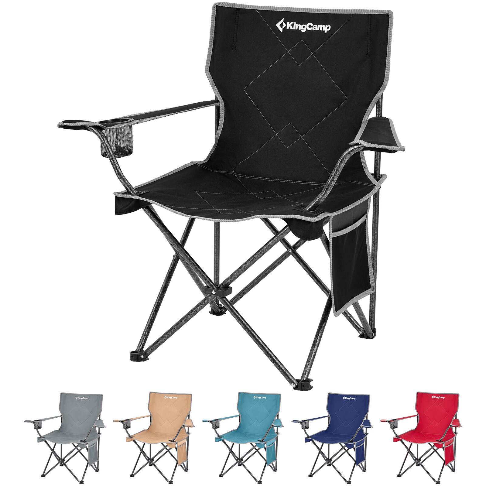 KINGCAMP Camping Stuhl Tanger Faltstuhl XL Strand Klappstuhl Leicht Stahl  Farbe: cyan