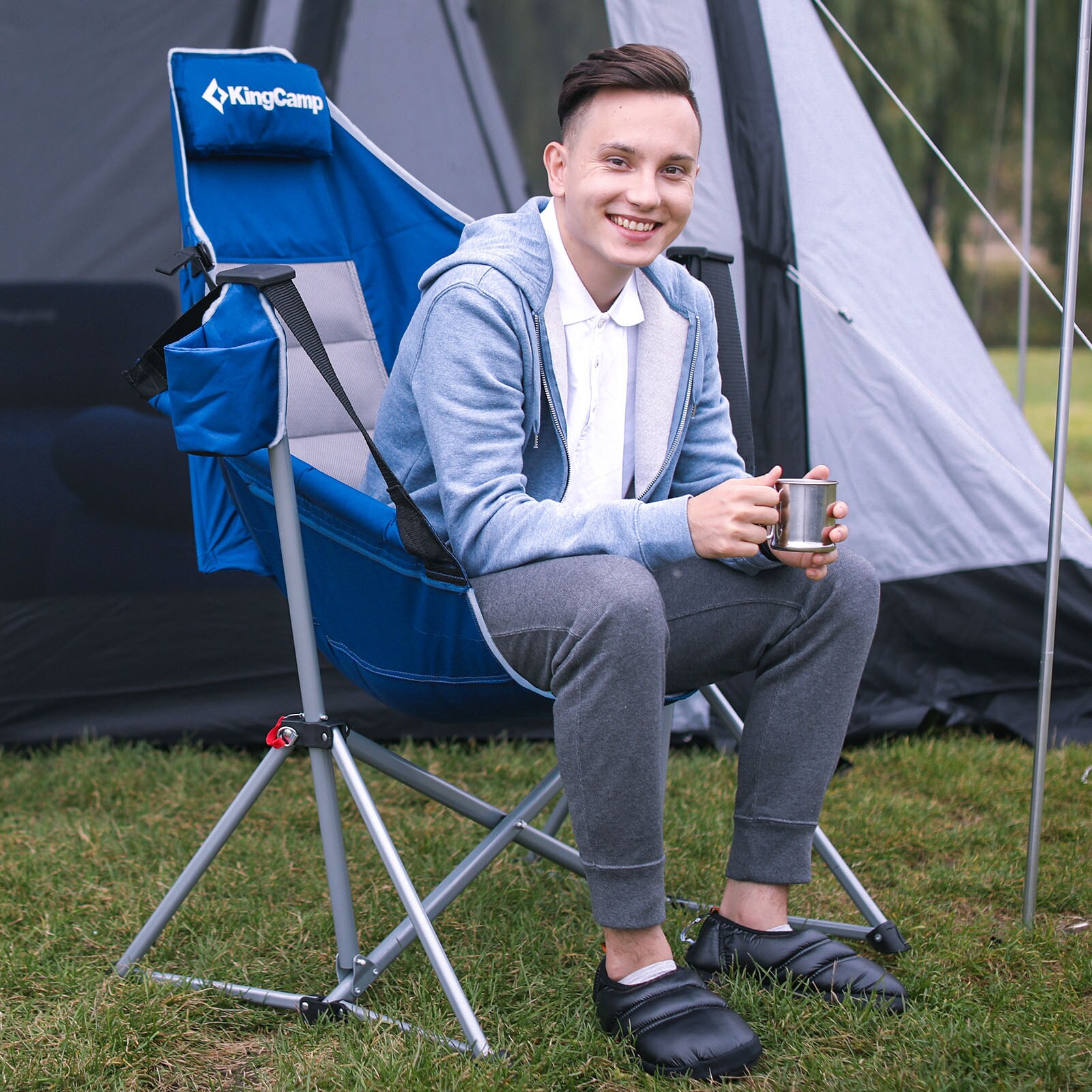 KINGCAMP Campingstuhl Orchid Schaukel Stuhl Camping Sessel Verstellbar Alu  120kg Farbe: Blue bei Marktkauf online bestellen