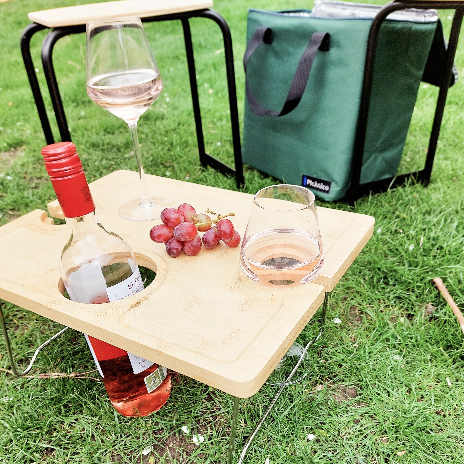 Picknick-Tischabdeckung Mit Bänken – Wasserdicht, Windfest & Inklusive Tragetasche, 183 Cm, Schwarz Kariert