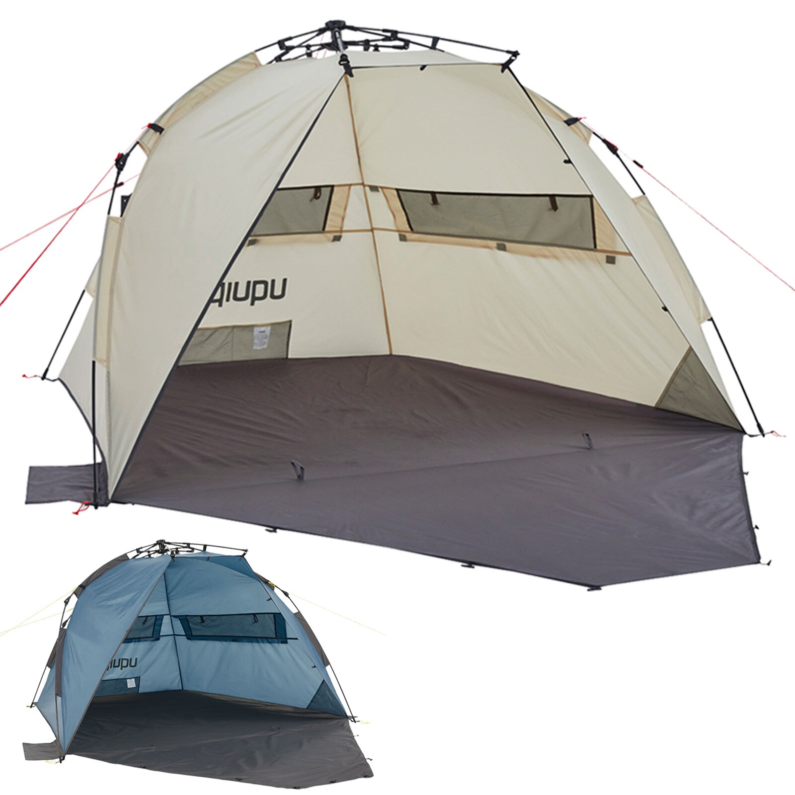 UQUIP Automatik Strandmuschel Speedy Strandzelt Reise Wind Sonnen Schutz UV50+ Farbe: sand