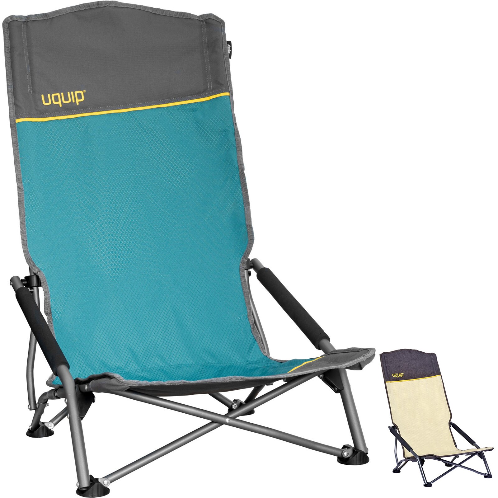 UQUIP Strandstuhl Sandy XL Campingstuhl Faltstuhl Klappstuhl Stahl Faltbar  Farbe: Blue/grey