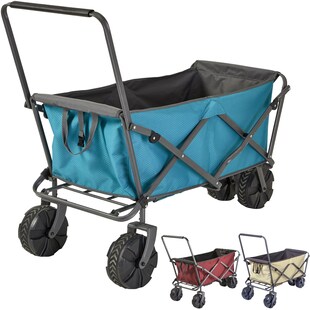 UQUIP Strand Bollerwagen Buddy Handwagen Transport Karre Garten Wagen Faltbar Farbe: Blue/grey 