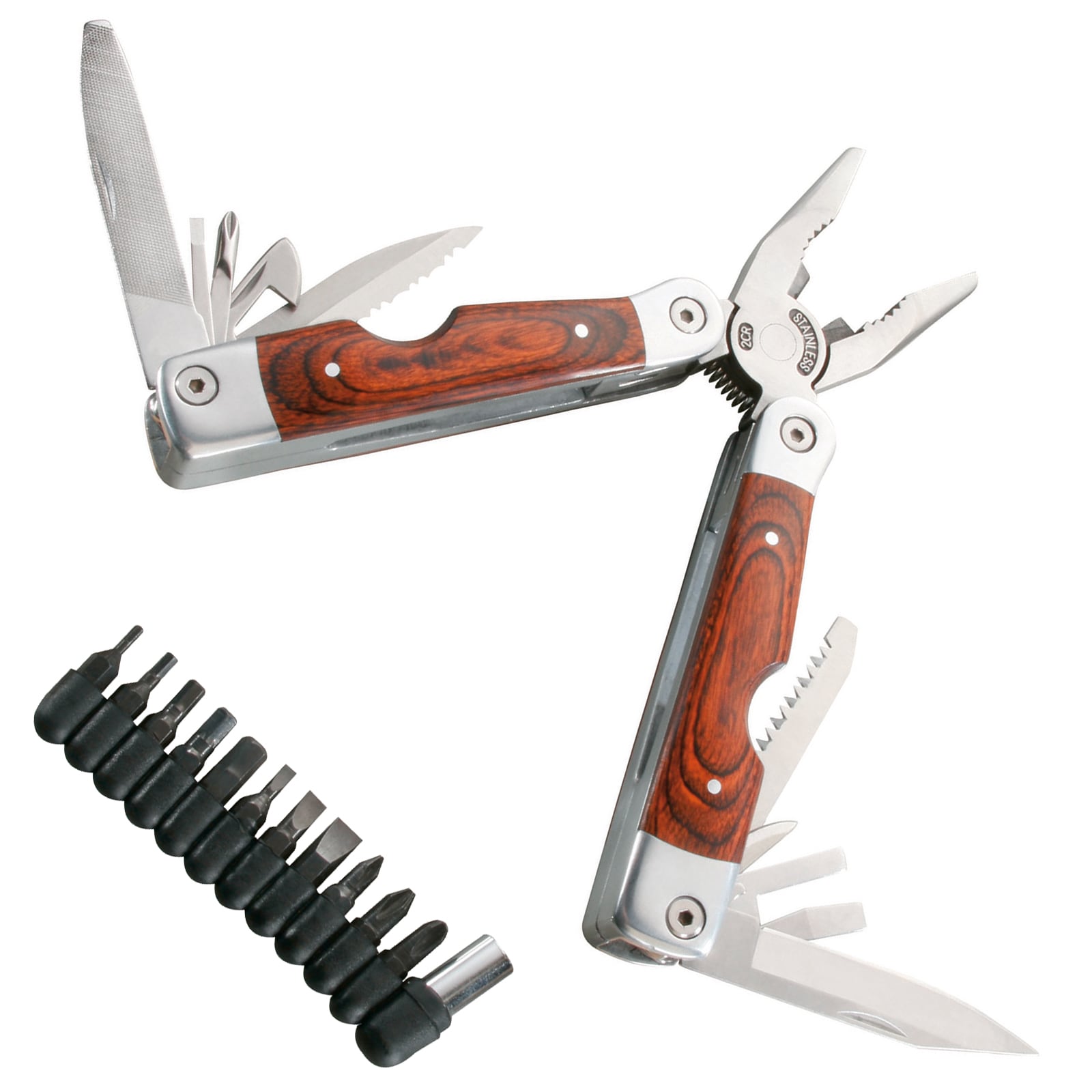 HERBERTZ Multitool Multifunktionswerkzeug Taschenmesser Werkzeug 11 Bits Etui 