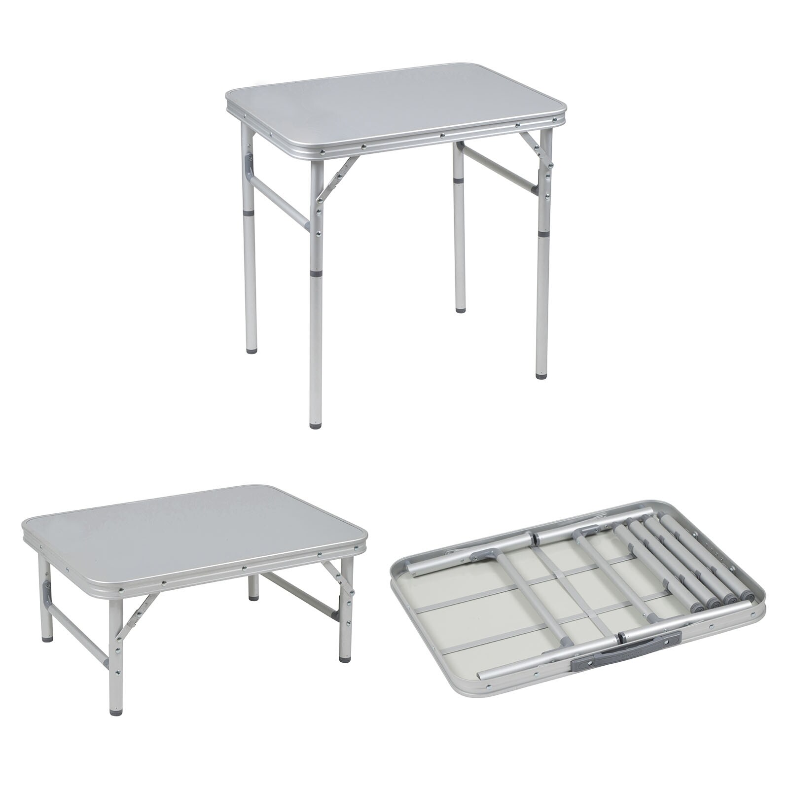 BO-CAMP Alu Mini Campingtisch Premium - Klapptisch Koffertisch Falttisch 2 H&ouml;hen 