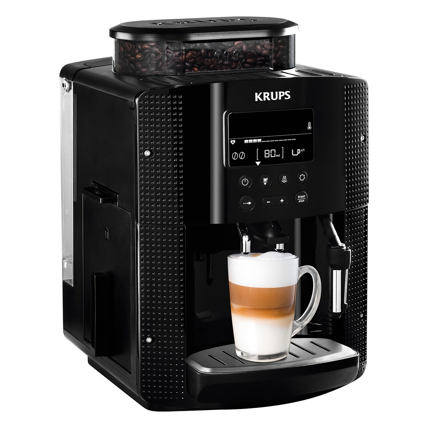 Krups EA8150 Espresso Kaffee Vollautomat Schwarz Kaffeevollautomat Bei ...