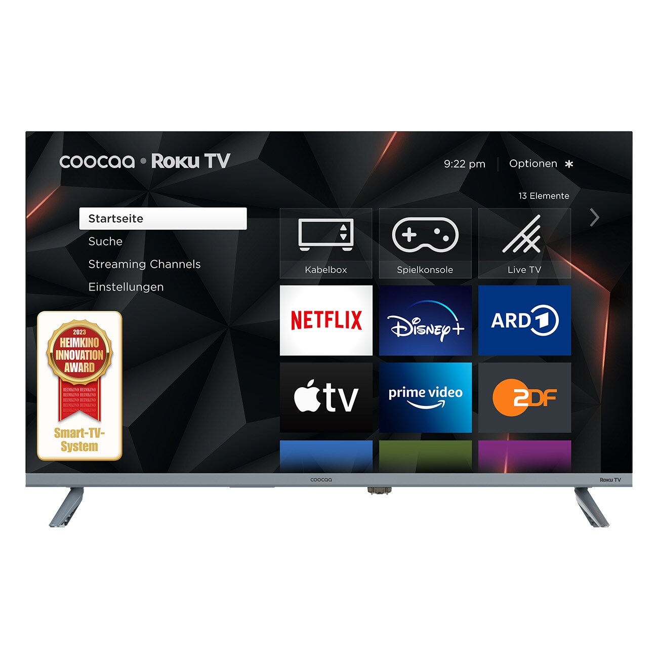 Coocaa 55R5G, Roku UHD Smart TV, 55 Zoll, 139 cm Fernsher mit WLAN schwarz 4K TV 