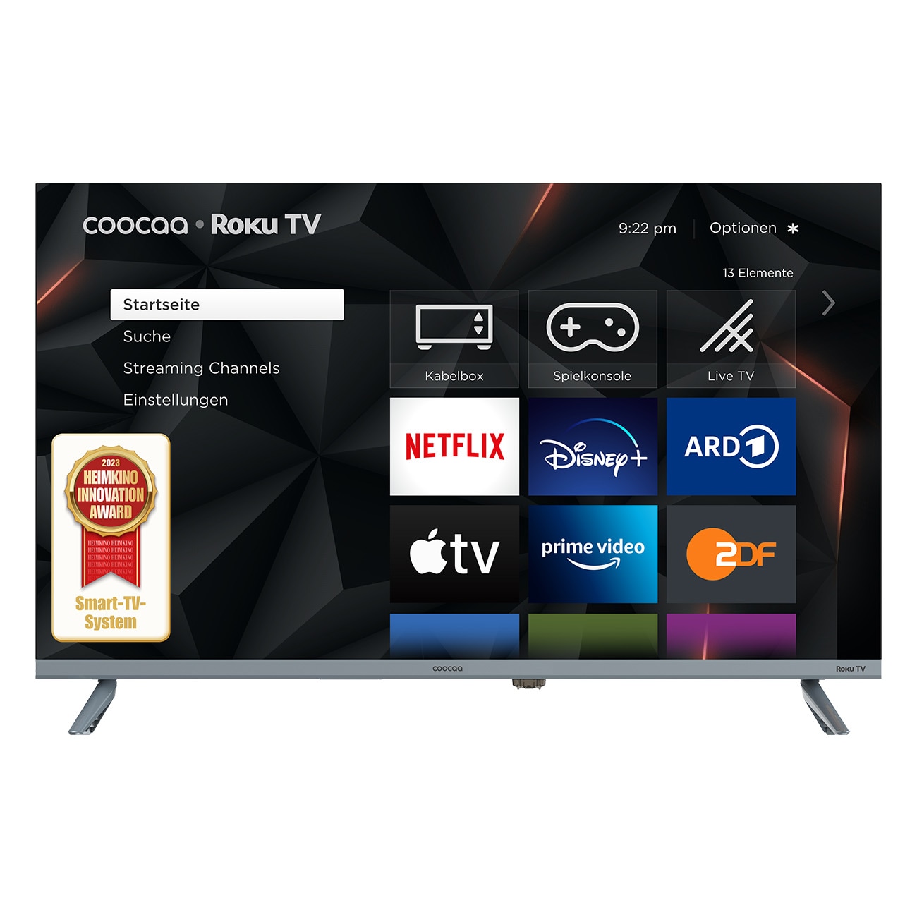 Coocaa 32R3G Roku LED TV HD Smart TV, 32 Zoll, 80 cm, TV mit WLAN schwarz LCD TV 