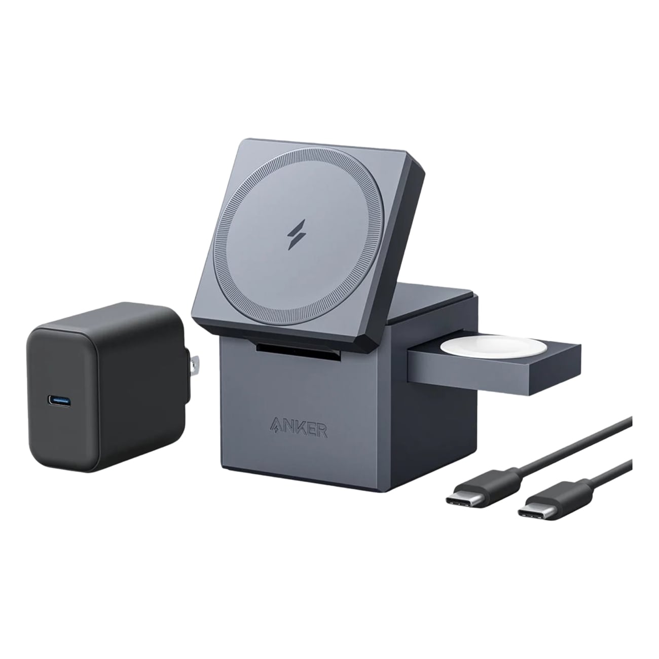 Anker 3-in-1 Cube MagSafe schwarz Smartphone Zubeh&ouml;r 