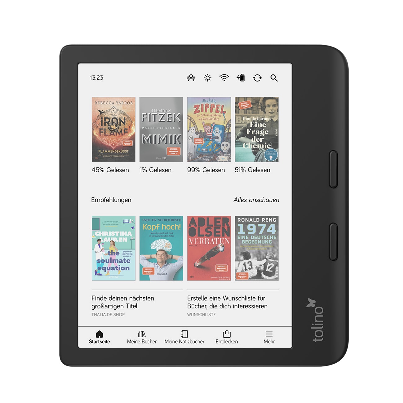 tolino vision color schwarz eBook-Reader 