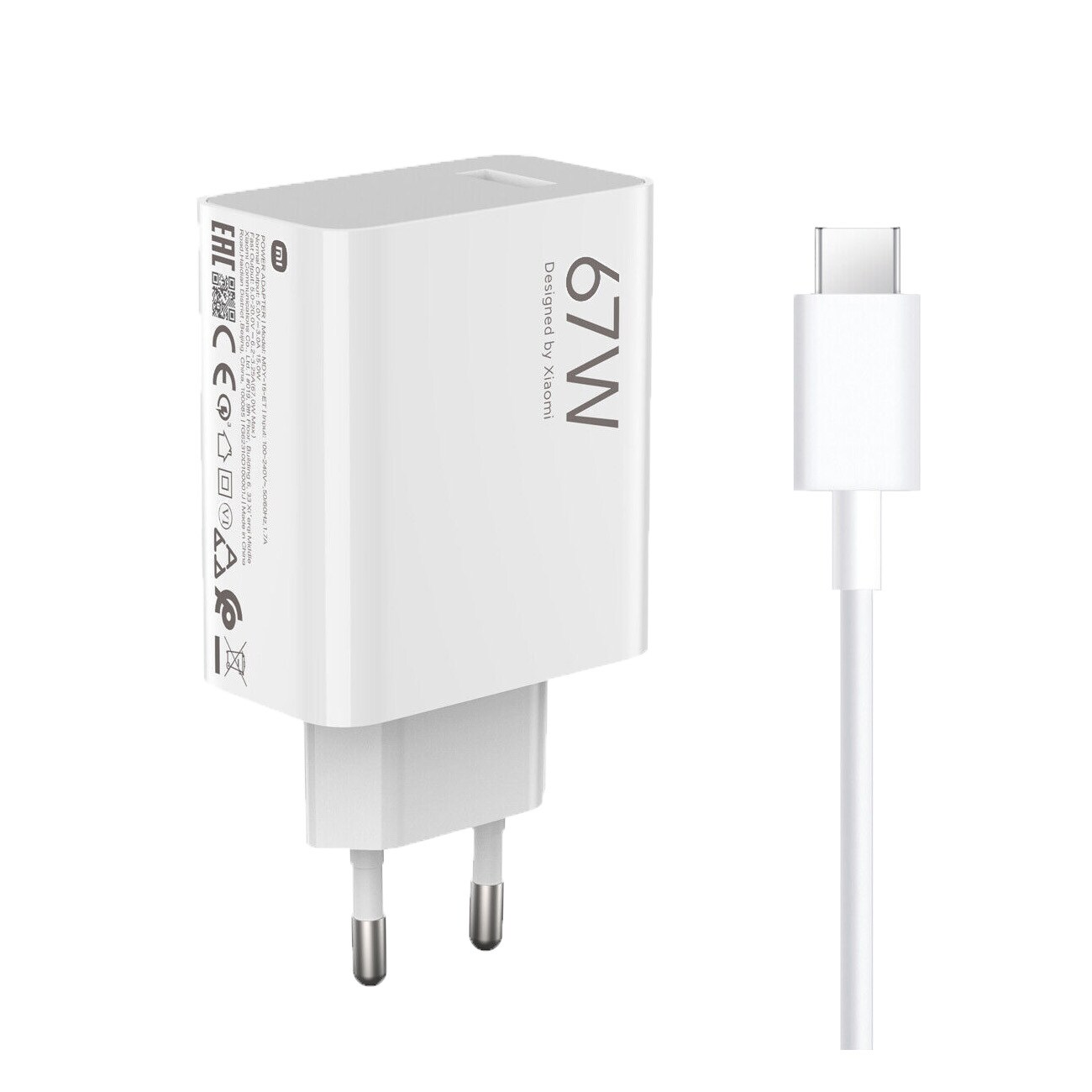 Xiaomi 67W Combo Type A wei&szlig; Smartphone-Ladeger&auml;t 