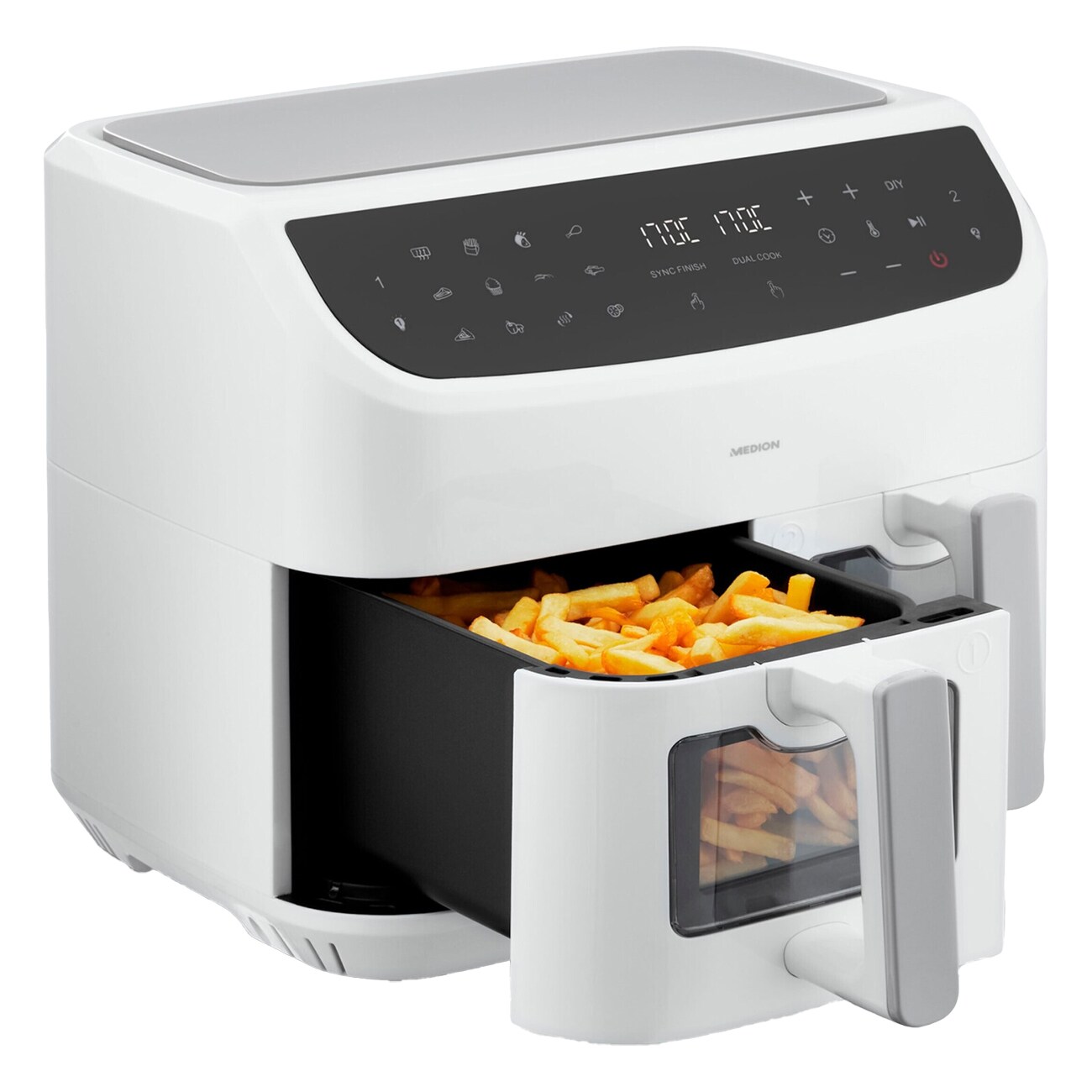 Medion LIFE P20 XXL Twin MD 11760 wei&szlig; Hei&szlig;luftfritteuse 