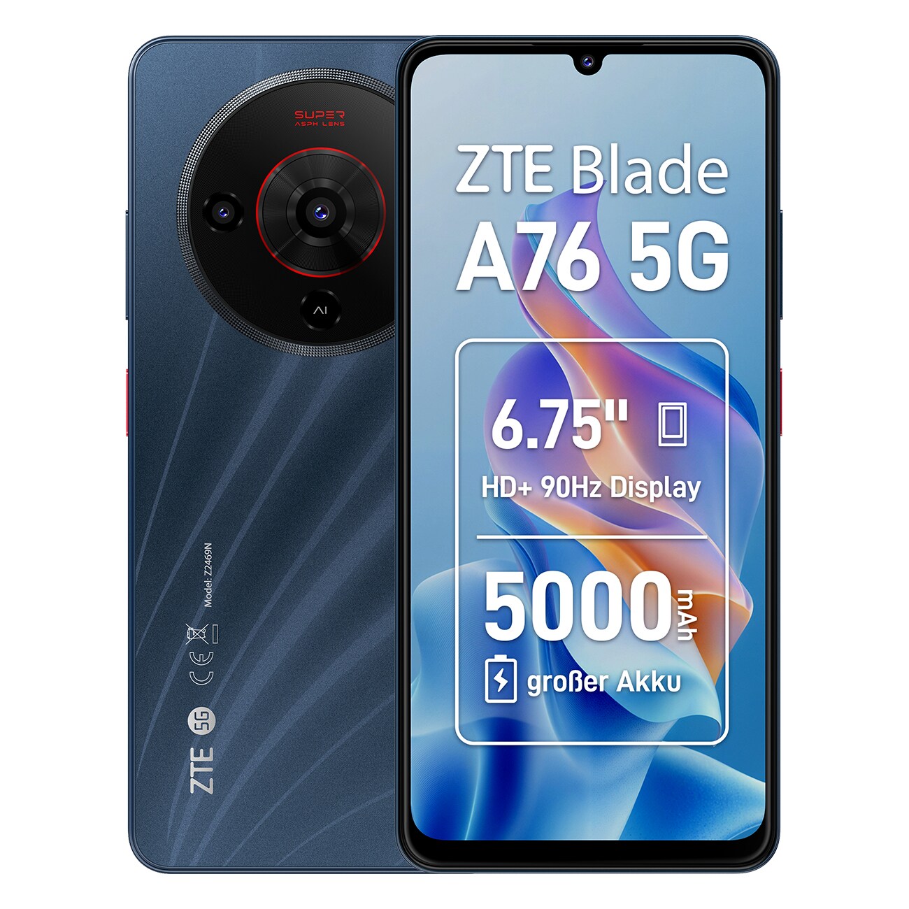 ZTE Blade A76 5G schwarz Smartphone 