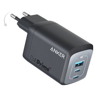 Anker Ladegerät 67W,  2x USB-C, 1x USB-A, Ladeschutz schwarz Smartphone-Ladegerät 